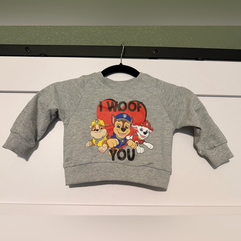 Toddler Grey 'I Woof You' Paw Patrol Sweatshirt